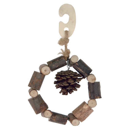 8323 - Wood and Pine Cone Hanging Ring